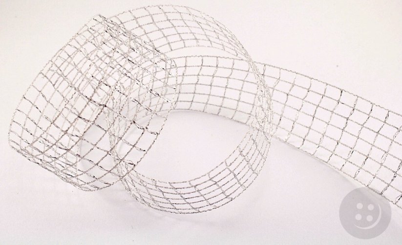 Lurexová stuha - stříbrná - šíře 4,8 cm