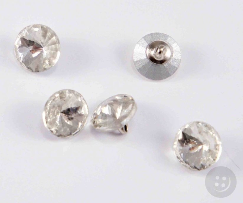 Luxury crystal button - light crystal - diameter 1.2 cm