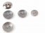 Metal button - matt silver - diameter 1,7 cm, 2,3 cm 2,5 cm