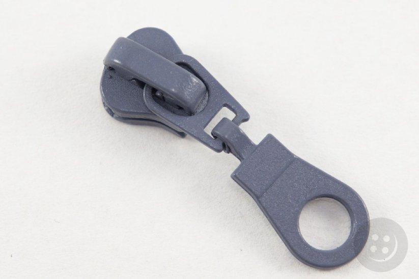 Plastic cubes zipper slider - light grey - size 5