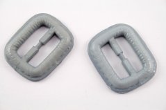 Plastic clothing buckle - gray - pulling hole width 2,5 cm