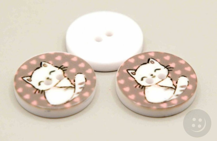 Children's button - cat - diameter 1.5 cm