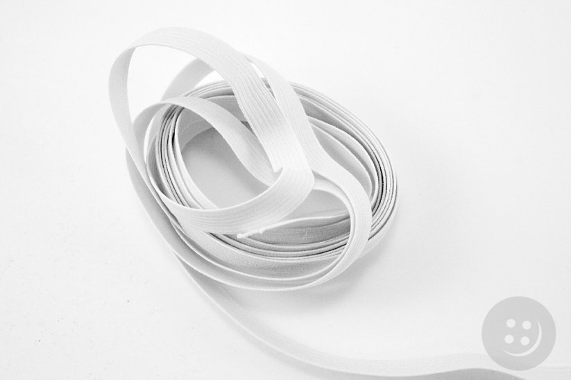 Clothes elastic - soft - white - width 1 cm
