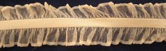Elastischer Rüschenband - creme - Breite 2,2 cm