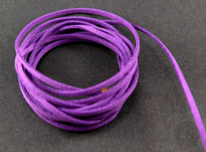 Šňůrka z ekokůže - fialová - šířka 3 mm