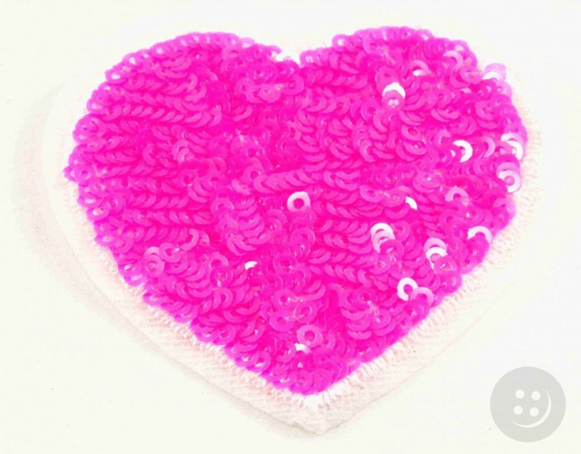 Iron-on patch - Heart with effect - dimensions 6 cm x 5,5 cm