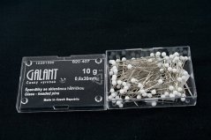 Pins with white glass head - 10g