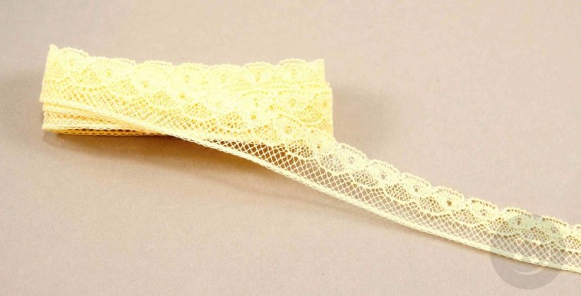 Polyester Lace - yellow - width 1,5 cm