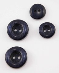 Dírkový knoflík - tmavě modrý melír - průměr 2 cm