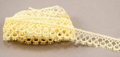 Guipure lace trim - yellow - width 1,8 cm