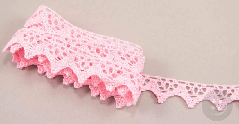 Cotton lace trim - pink - width 1,8 cm