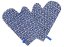 Topflappen mit Teflon und Magnet - Blaudruck - 1 Paar