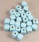 Wooden bead cube - light turquoise - size 1 cm x 1 cm x 1 cm