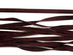 Textilná imitácia brúsenej kože - tmavo vínová - šírka 0,46 cm