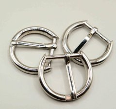 Dekorative Metallschnalle mit Dorn - Silber - Loch 2 cm