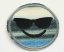 Aufnäher zum Aufbügeln – glitzerndes Smiley-Gesicht – Durchmesser 6 cm – MEHR OPTIONEN