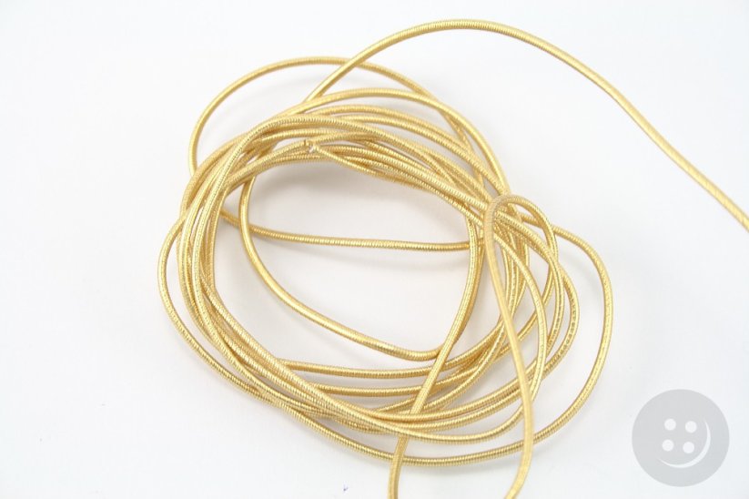 Thin round elastics - golden lurex smooth - diameter 0,12 cm