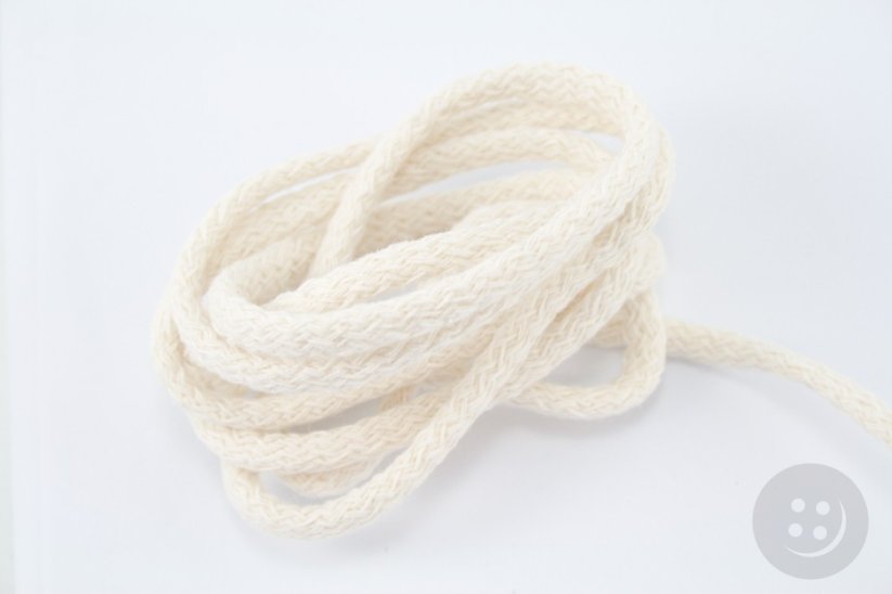 Clothing cotton cord - cream  - diameter 0.5 cm