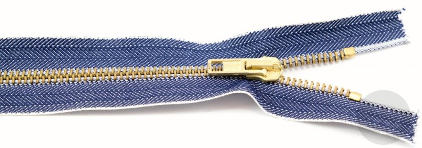 Jeans metal brass zippers 5 mm- closed-end - length 10 cm - 25 cm