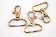 Swivel hook - antique brass - pulling hole width 3 cm