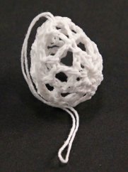 Crochet easter egg - dimensions 3.75 cm x 3 cm - white
