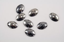 Sew-on rhinestone - silver - diameters 1,3 cm x 1,8 cm