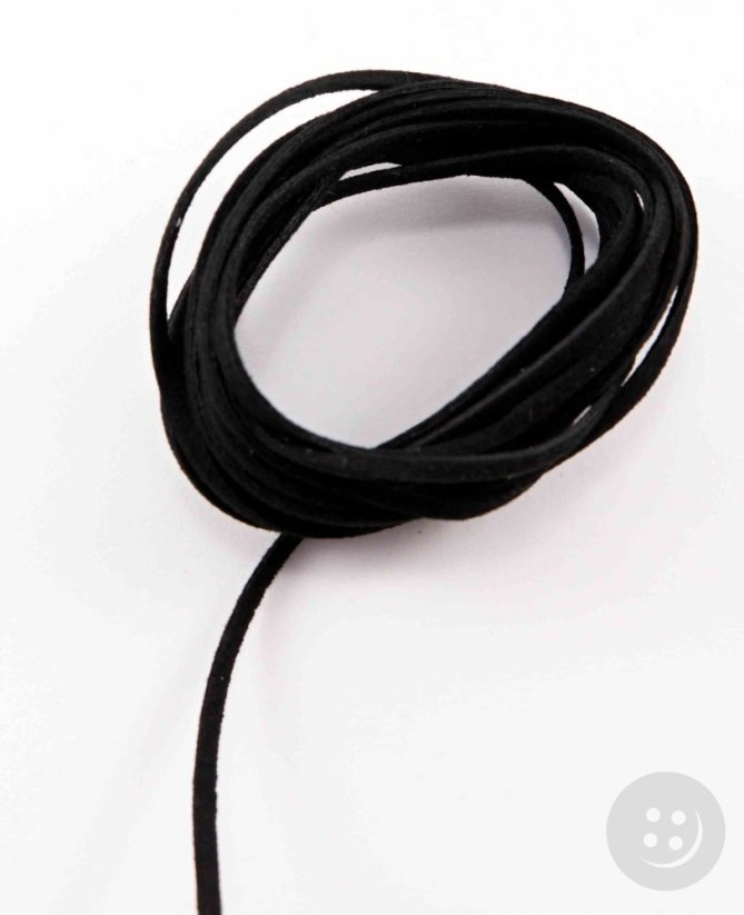 Eco leather cord - black - width 3 mm