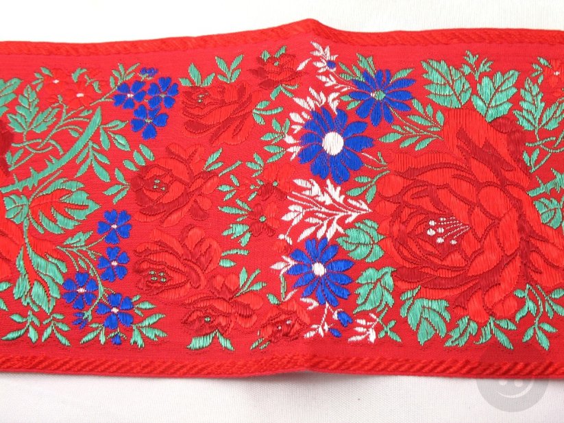 Festive ribbon - red - width 9,9 cm