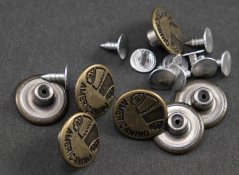 Jeans tack buttons - antique brass Americanino - diameter 1.7 cm