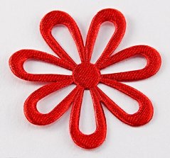 Sew-on flower - red - diameter 3.3 cm