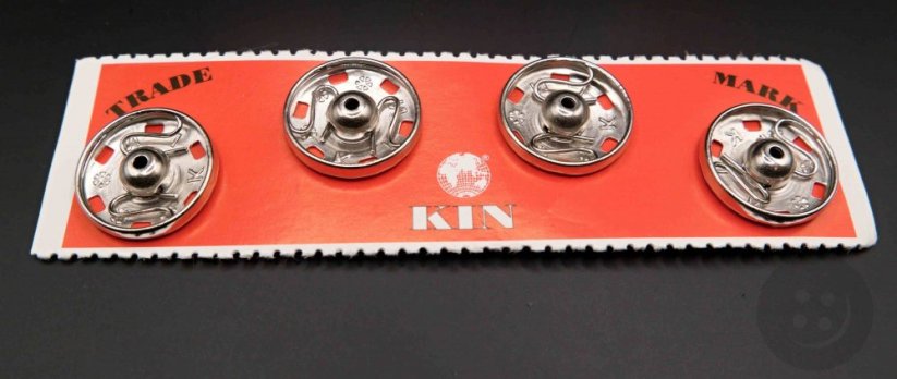 Metal KIN snaps 4 pcs - silver - diameter 2,1 cm, nr. 8