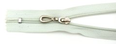 No. 5 spiral zipper, light grey with silver teardrop pull, length 16 cm No. 5 spiral zipper, light grey with silver teardrop pull, length 16 cm