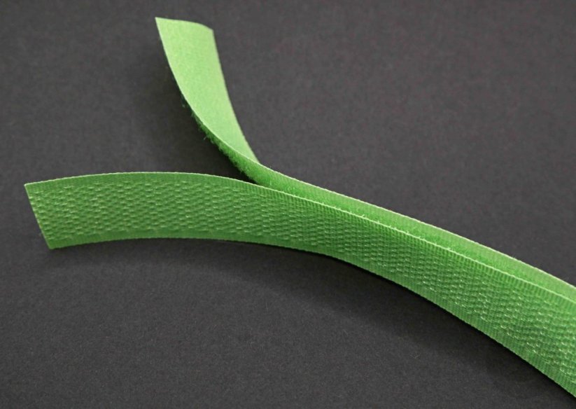 Našívací suchý zips - hráškovo zelená - šírka 2 cm