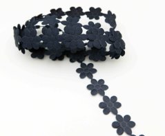 Satinblumen - dunkel blau  - Breite 1,5 cm