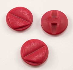 Button with bottom stitching - red - diameter 1,6 cm