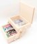 Natural foldable sewing box with sewing supplies