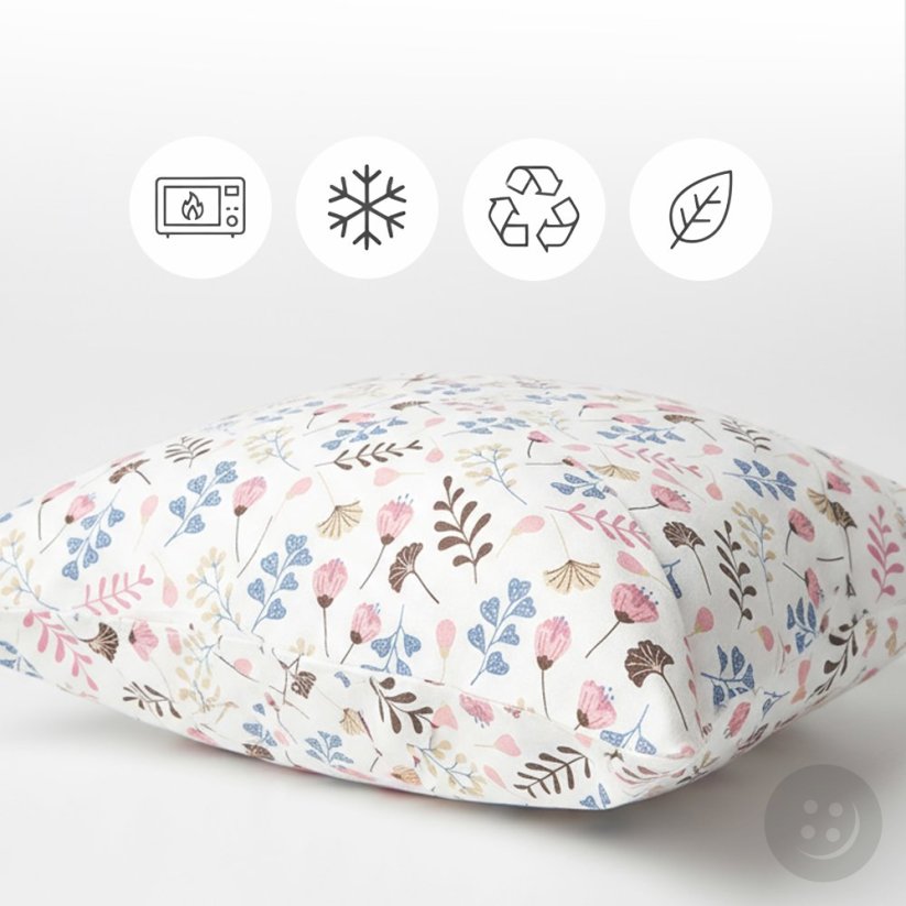 Kissen gefüllt mit BIO-Buchweizenschalen - kleine Blumen - Größe 35 cm x 28 cm