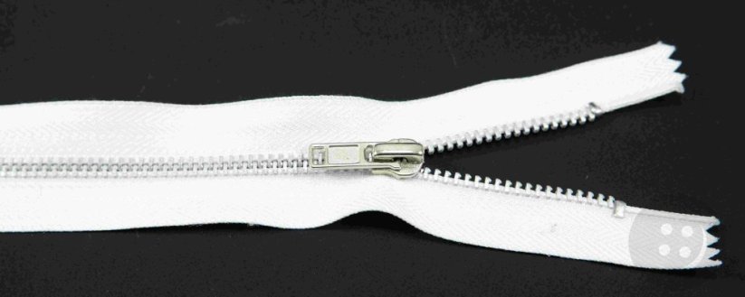 Nedeliteľný kovový strieborný zips č.3 viac farieb - dĺžka (16 - 20 cm)