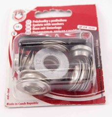 Metal eyelets 10 pcs - diameter 2,4 cm - silver