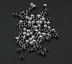 Stříbrné pokovené korálky, průměr 0,4 cm