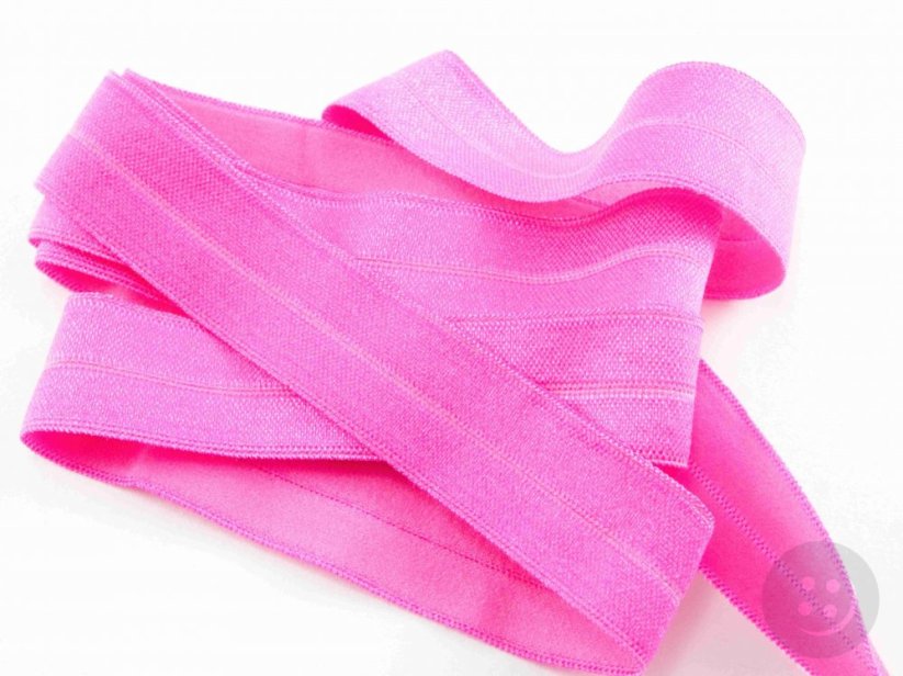Fold over elastic trim - pink - 2 cm