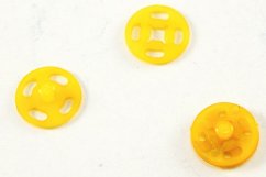 Plastový patentiek - žltá - priemer 1,1 cm
