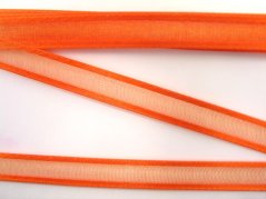Monofilová stuha se saténovým okrajem - oranžová - šíře 1 cm