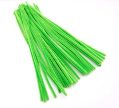 Decorative fuzzy wire - bright green