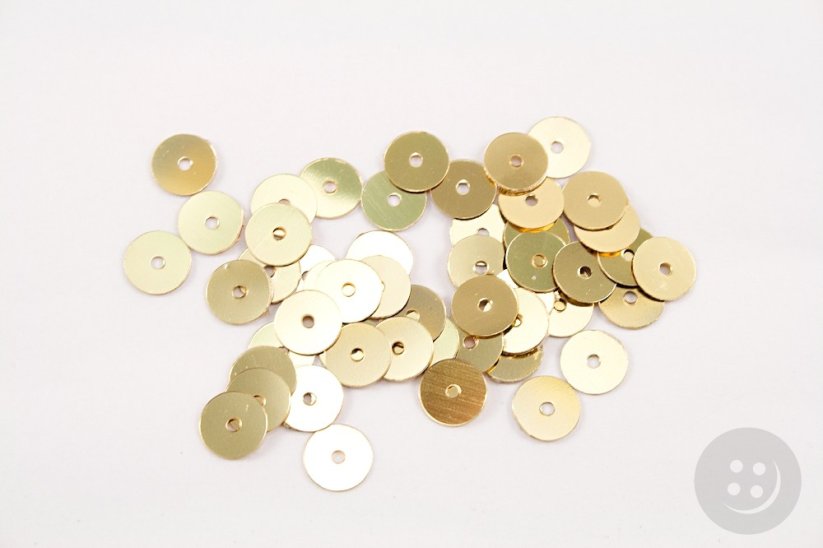 Sew-on sequins - gold - diameter 0,8 cm - 150 pcs