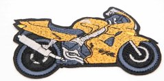 Aufbügler - Motorrad - Orange - Größe 8,5 cm x 5,5 cm