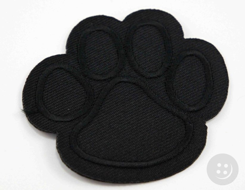 Iron-on patch - paw - 6 x 6cm - black