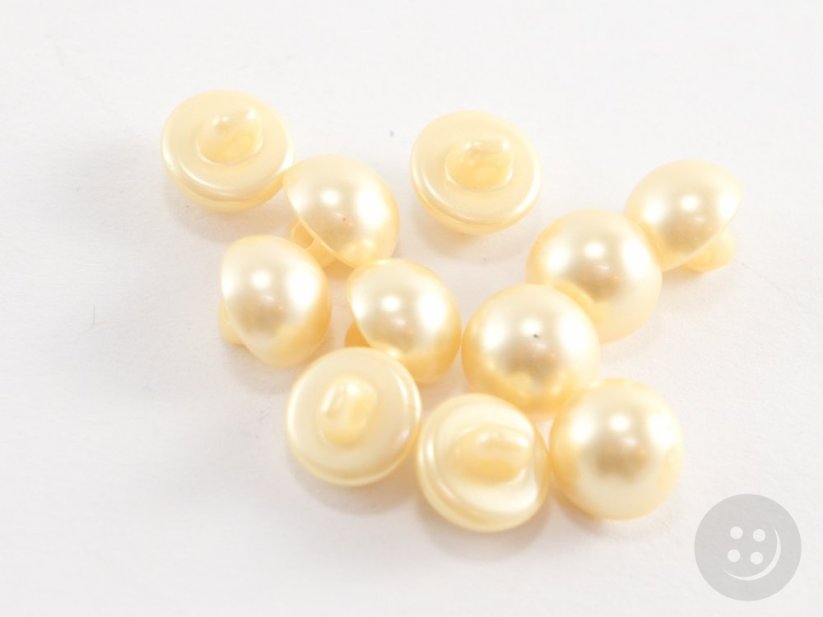 Knoflík perlička se spodním přišitím - žlutá - průměr 0,9 cm