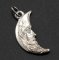 Metal pendant - moon - 2.5 cm x 1.5 cm