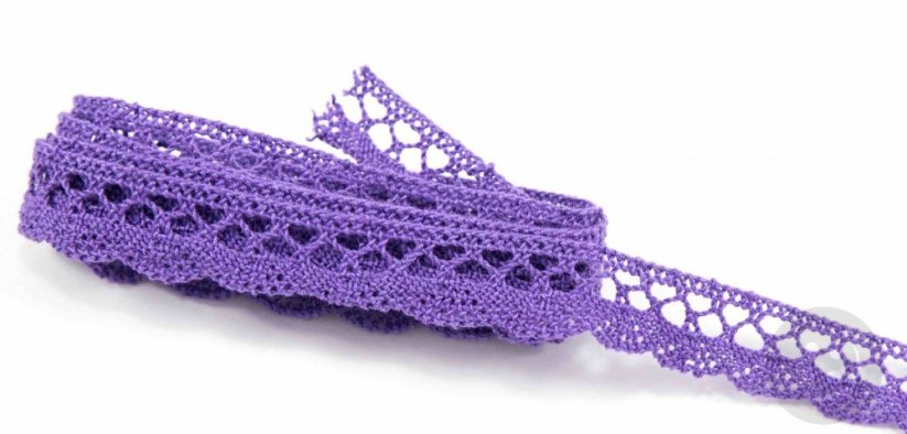 Cotton lace trim - light purple - width 1,6 cm